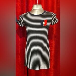 Tommy Hilfiger Blue White Sheath Mini Dress